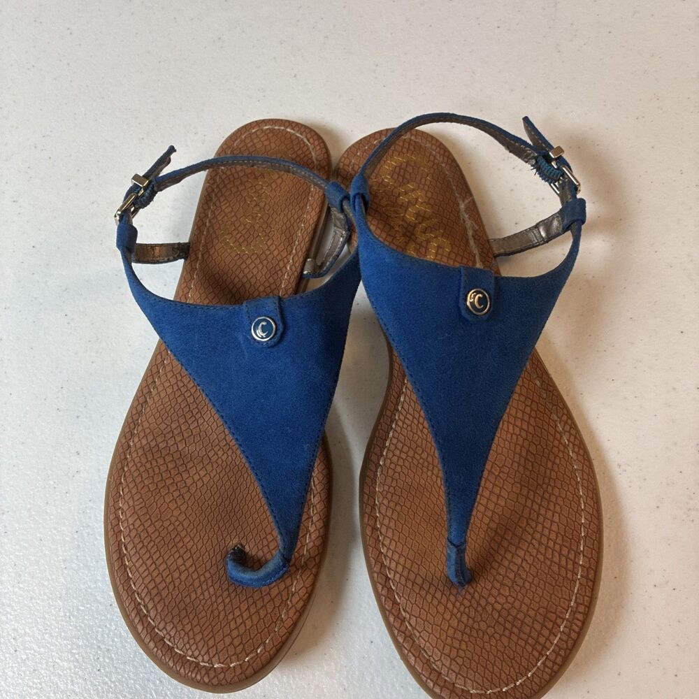 Circus By Sam Edelman Womens Carolina Blue Faux Suede Flat Sandals Size 9.5M - Picture 1 of 16